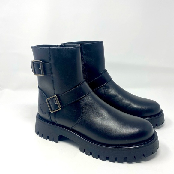 Steve Madden moto Boots Black, Size 9 1/2, - Picture 2 of 8